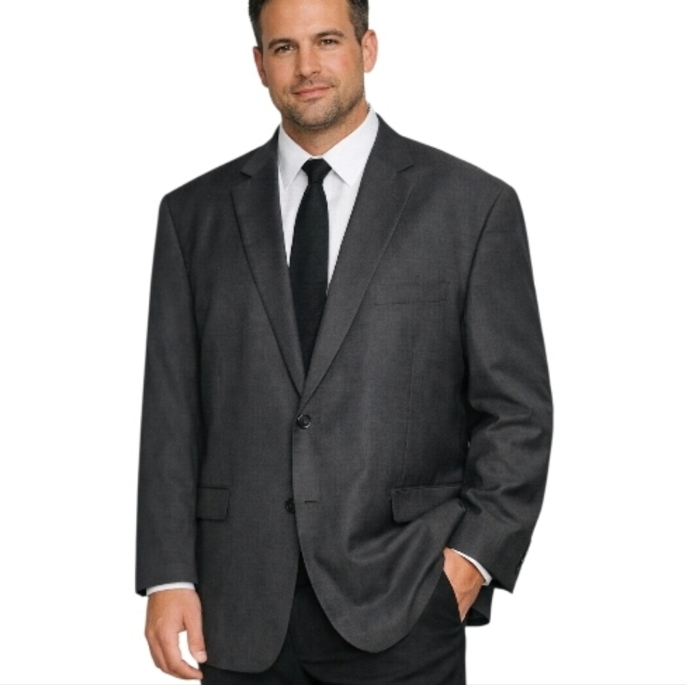 Renoir dark Gray suit Jacket 54 R super 120's italian blazer coat 2 button